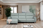 CM9937PB-L 2 pc Themis powder blue top grain leather sectional sofa with power motion recliner and chaise