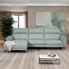 CM9937PB-L 2 pc Themis powder blue top grain leather sectional sofa with power motion recliner and chaise