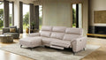 CM9937WH-L 2 pc Themis off white top grain leather sectional sofa with power motion recliner and chaise
