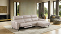 CM9937WH-R 2 pc Themis off white top grain leather sectional sofa with power motion recliner and chaise