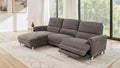 CM9938BR-L 2 pc Brande brown chenille fabric sectional sofa with power motion recliner and chaise