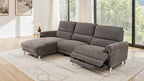 CM9938BR-L 2 pc Brande brown chenille fabric sectional sofa with power motion recliner and chaise