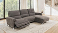 CM9938BR-R 2 pc Brande brown chenille fabric sectional sofa with power motion recliner and chaise