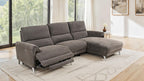 CM9938BR-R 2 pc Brande brown chenille fabric sectional sofa with power motion recliner and chaise