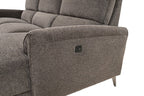 CM9938BR-R 2 pc Brande brown chenille fabric sectional sofa with power motion recliner and chaise