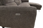 CM9938BR-R 2 pc Brande brown chenille fabric sectional sofa with power motion recliner and chaise