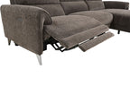 CM9938BR-R 2 pc Brande brown chenille fabric sectional sofa with power motion recliner and chaise
