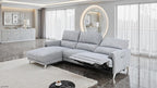 CM9938GY-L 2 pc Brande grey chenille fabric sectional sofa with power motion recliner and chaise