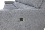 CM9938GY-R 2 pc Brande grey chenille fabric sectional sofa with power motion recliner and chaise