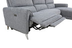 CM9938GY-R 2 pc Brande grey chenille fabric sectional sofa with power motion recliner and chaise