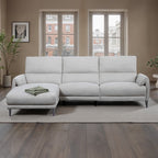 CM9938LG-L 2 pc Brande light grey chenille fabric sectional sofa with power motion recliner and chaise