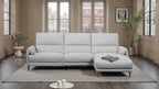 CM9938LG-R 2 pc Brande light grey chenille fabric sectional sofa with power motion recliner and chaise