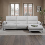 CM9938LG-R 2 pc Brande light grey chenille fabric sectional sofa with power motion recliner and chaise
