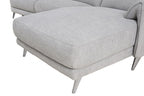 CM9938LG-R 2 pc Brande light grey chenille fabric sectional sofa with power motion recliner and chaise