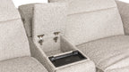 CM9939TP-SECT-PM  6 pc Zander taupe fabric power motion recliner sectional sofa with storage console