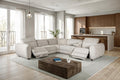 CM9939TP-SECT-PM  6 pc Zander taupe fabric power motion recliner sectional sofa with storage console