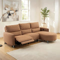 CM9942BR-SECT-PM-R  2 pc Galten brown fabric power motion recliner sectional sofa with rounded chaise