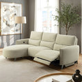 CM9942LB-SECT-PM-L  2 pc Galten latte fabric power motion recliner sectional sofa with rounded chaise