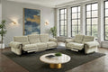 CM9943TP-PM-2PC 2 pc Morley taupe fabric sofa and love seat with power recliner ends