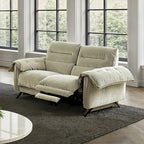 CM9943TP-PM-2PC 2 pc Morley taupe fabric sofa and love seat with power recliner ends