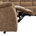 CM9944BR-SECT-PM 6 pc Mattheus cypris brown fabric sectional sofa with power motion recliner and USB chargers