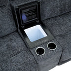 CM9944DG-SECT-PM 6 pc Mattheus charcoal grey fabric sectional sofa with power motion recliner and USB chargers