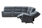 CM9944DG-SECT-PM 6 pc Mattheus charcoal grey fabric sectional sofa with power motion recliner and USB chargers
