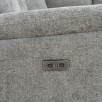 CM9944GY-SECT-PM 6 pc Mattheus grey fabric sectional sofa with power motion recliner and USB chargers