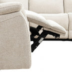 CM9944LG-SECT-PM 6 pc Mattheus dove grey fabric sectional sofa with power motion recliner and USB chargers