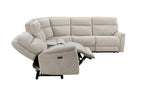 CM9944LG-SECT-PM 6 pc Mattheus dove grey fabric sectional sofa with power motion recliner and USB chargers