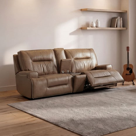 Dallas Cocoa Brown Top Grain Leather Match 2-Piece Power Zero Gravity Sofa & Love Seat Set – CM9945-FOCO-PM-2PC