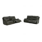 Dallas Dark Olive Green Top Grain Leather Match 2-Piece Power Zero Gravity Sofa & Love Seat Set – CM9945-FOGR-PM-2PC