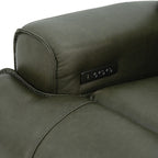Dallas Dark Olive Green Top Grain Leather Match 2-Piece Power Zero Gravity Sofa & Love Seat Set – CM9945-FOGR-PM-2PC