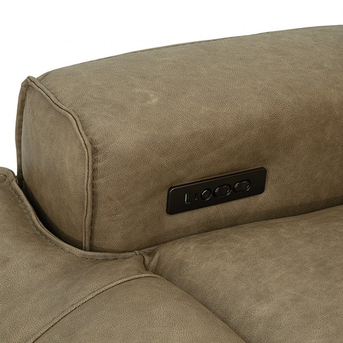 Dallas Warm Taupe Top Grain Leather Match 2-Piece Power Zero Gravity Sofa & Love Seat Set – CM9945-FOTA-PM-2PC