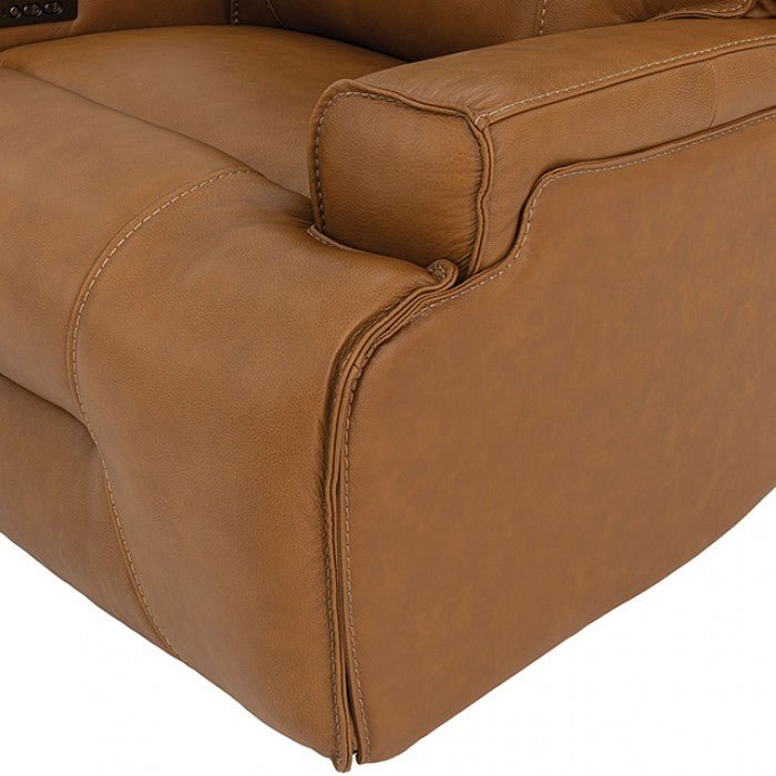 Dallas Camel Brown Top Grain Leather Match 2-Piece Power Zero Gravity Sofa & Love Seat Set – CM9945-POCA-PM-2PC