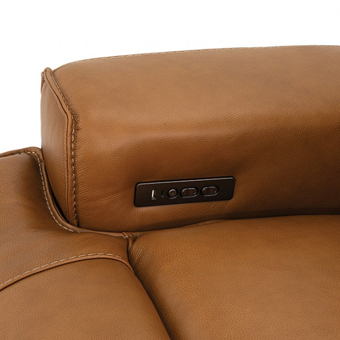 Dallas Camel Brown Top Grain Leather Match 2-Piece Power Zero Gravity Sofa & Love Seat Set – CM9945-POCA-PM-2PC