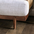 CM9982-2PC 2 pc A&J homes studio Alesund beige fabric walnut finish wood sofa and love seat set