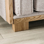 CM9983LB-2PC 2 pc A&J homes studio Harstad light brown fabric natural finish wood sofa and love seat set