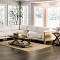 CM9984-5PC 5 pc A&J homes studio Arendal beige fabric light oak finish wood rattan accents modular sectional sofa