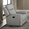 CM9986LG-CH-M Jacobus light grey top grain leather single recliner