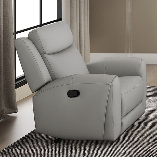CM9986LG-CH-M Jacobus light grey top grain leather single recliner