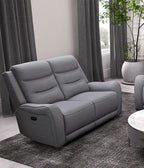 CM9987GY-2PC 2 pc Matthias grey linene like fabric sofa and love seat with recliners on each end