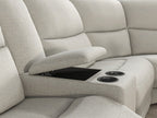 CM9988BG-SECT 3 pc Giraldus beige linen like fabric sectional sofa with recliners on each end cup console