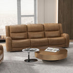 CM9989BR-2PC 2 pc Leolinus brown top grain leather sofa and love seat with recliner ends cup console