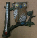 Cast iron owl thermometer wall hanger