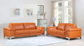 Global United 411-CM-2PC 2 pc Orren ellis hawkesbury divanitalia camel italian leather sofa and love seat set
