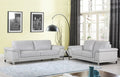 Global United Hawkesbury DivanItalia Light Grey Italian Leather 2-Piece Sofa and Love Seat Set – 411-LTGR-2PC
