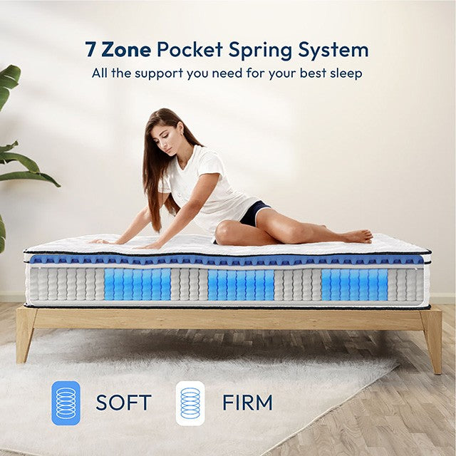 DM-2112-Q  Salvia 12" hybrid queen mattress with inner spring coils and breathable euro foam topper