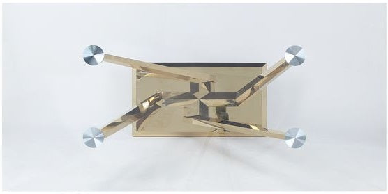 Acme DN00219-20 7 pc Barnard mirrored gold metal and clear glass tempered top grey velvet chairs dining table set