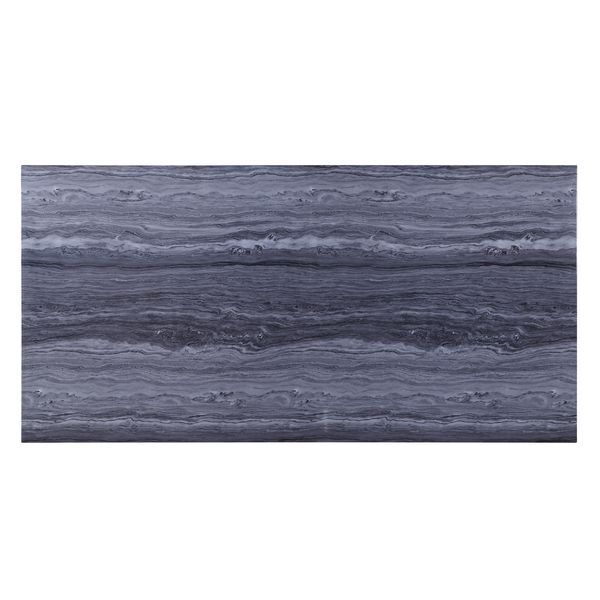 Acme DN00221-22 7 pc Cambrie mirrored silver metal and faux assure blue marble top dining table set